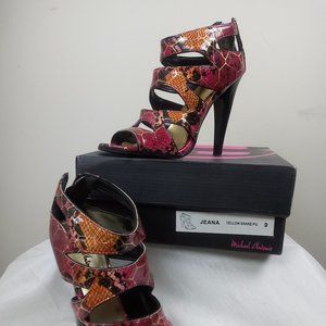 Red snake print ladies shoe